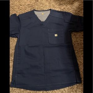 Navy blue 3 pocket scrub shirt